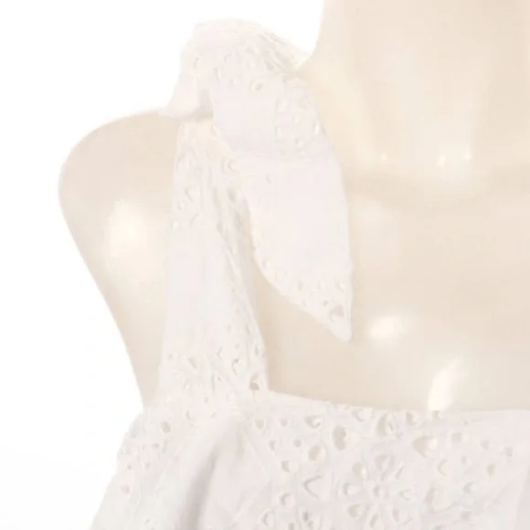 Saks Fifth Avenue White Eyelet Shorts Romper - Picture 8 of 9